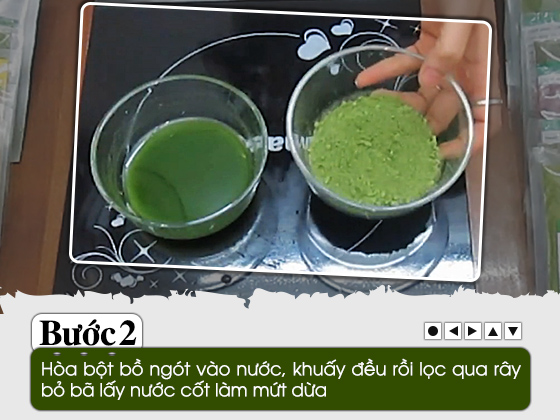 Cách làm mứt dừa bột bồ ngót